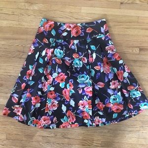 Express Silk Floral Skirt